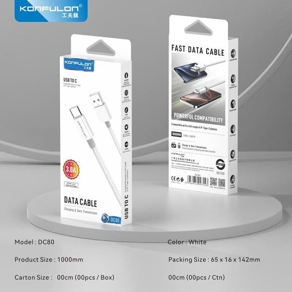 کابل شارژر تایپ سی مدل DC80 — تصویر ۴