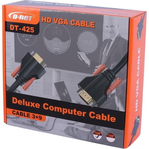 کابل VGA دی نت ( 9+3 ) 10 متری
