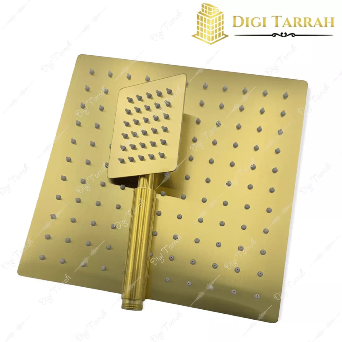 سردوش چهارگوش طلایی مات 25 سانت