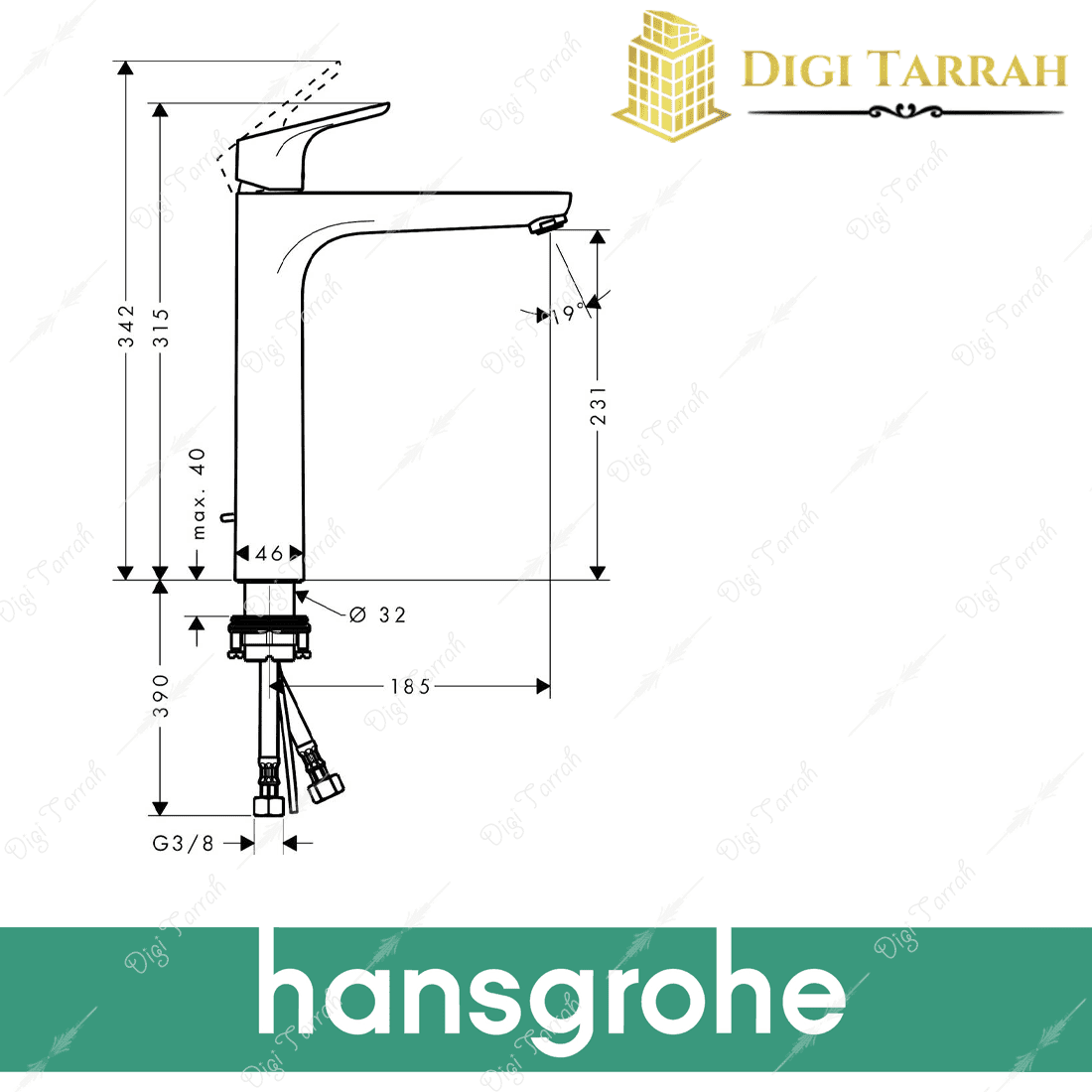 شیر روشویی هانس گروهه آلمان مدل فوکوس 230 — تصویر ۹