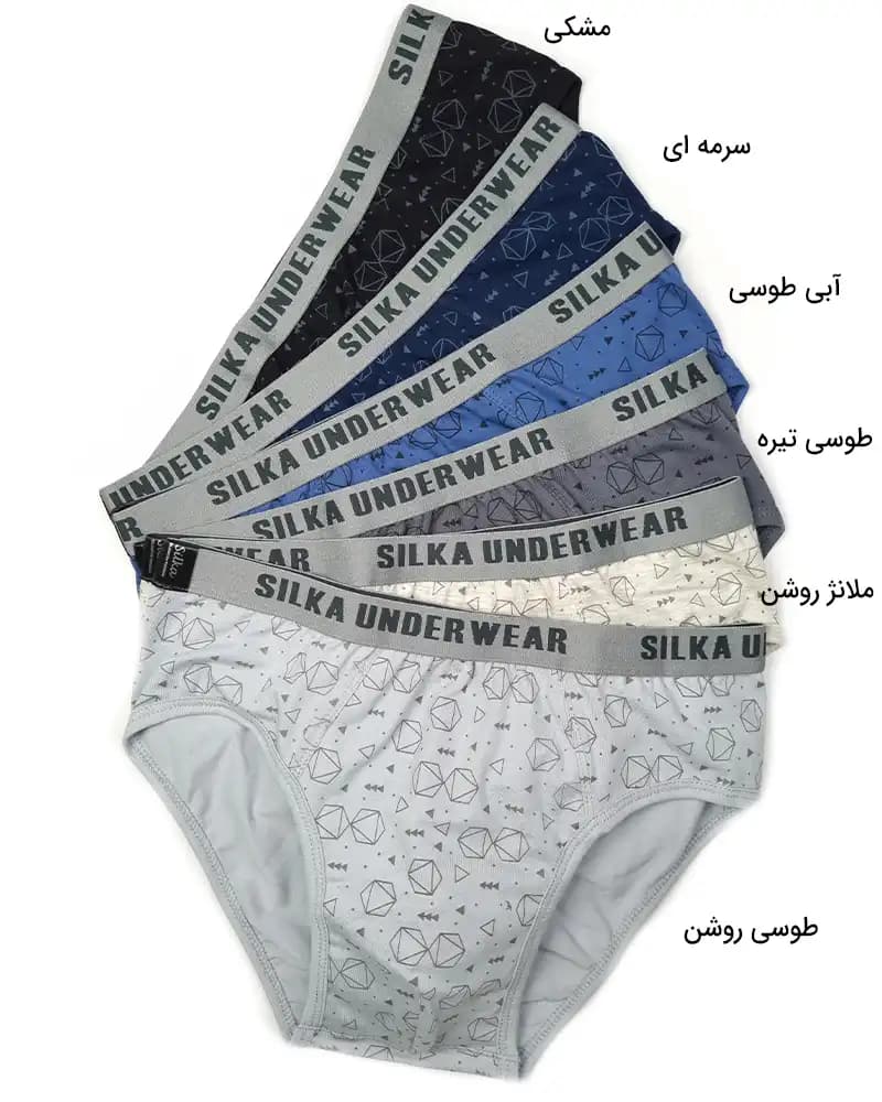 شورت مردانه اسلیپ پنبه لاکرا طرح نه ضلعی سیلکا — تصویر ۳
