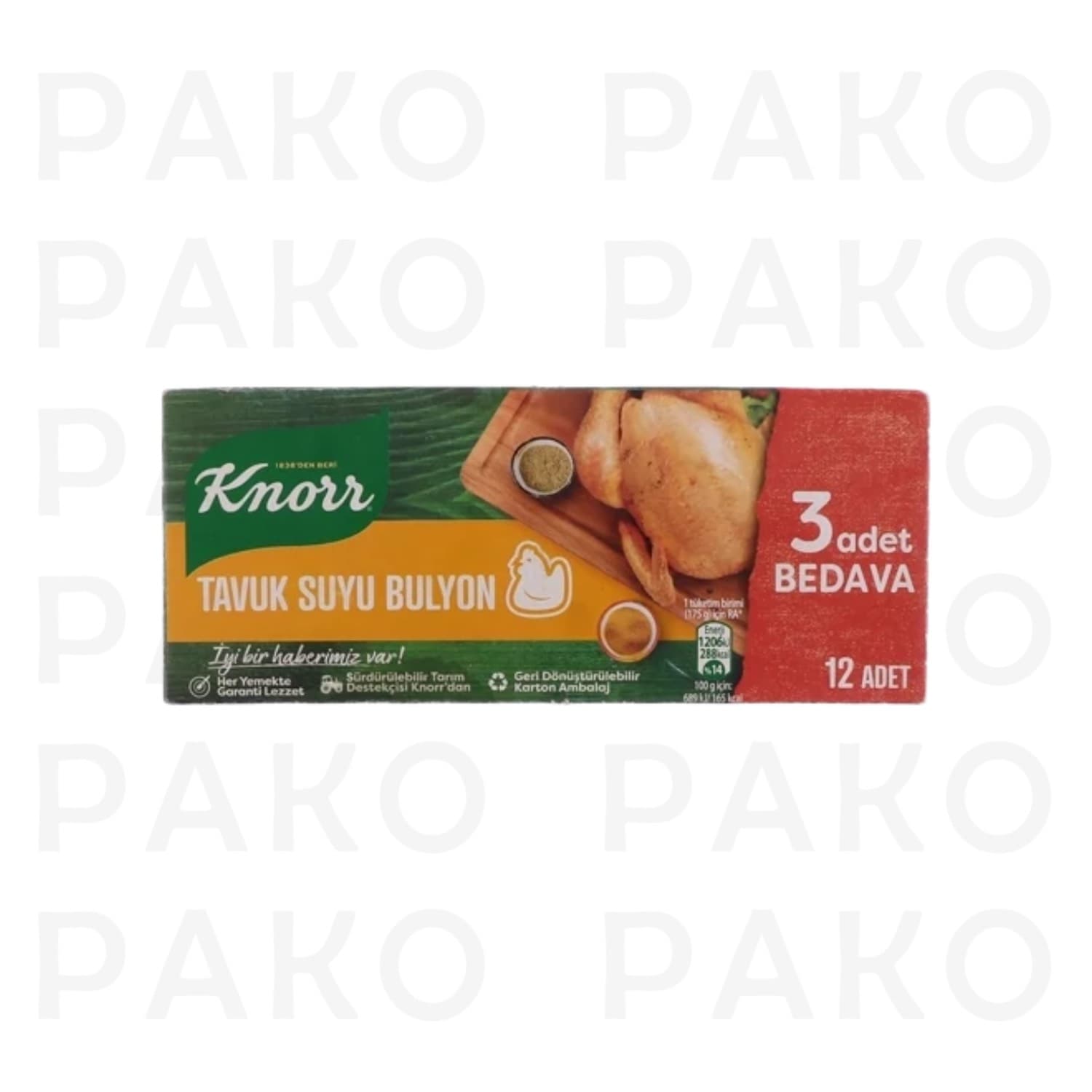 عصاره مرغ کنور 12 عددی Knorr Tavuk Suyu Bulyon — تصویر ۶