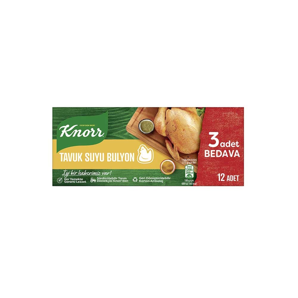 عصاره مرغ کنور 12 عددی Knorr Tavuk Suyu Bulyon