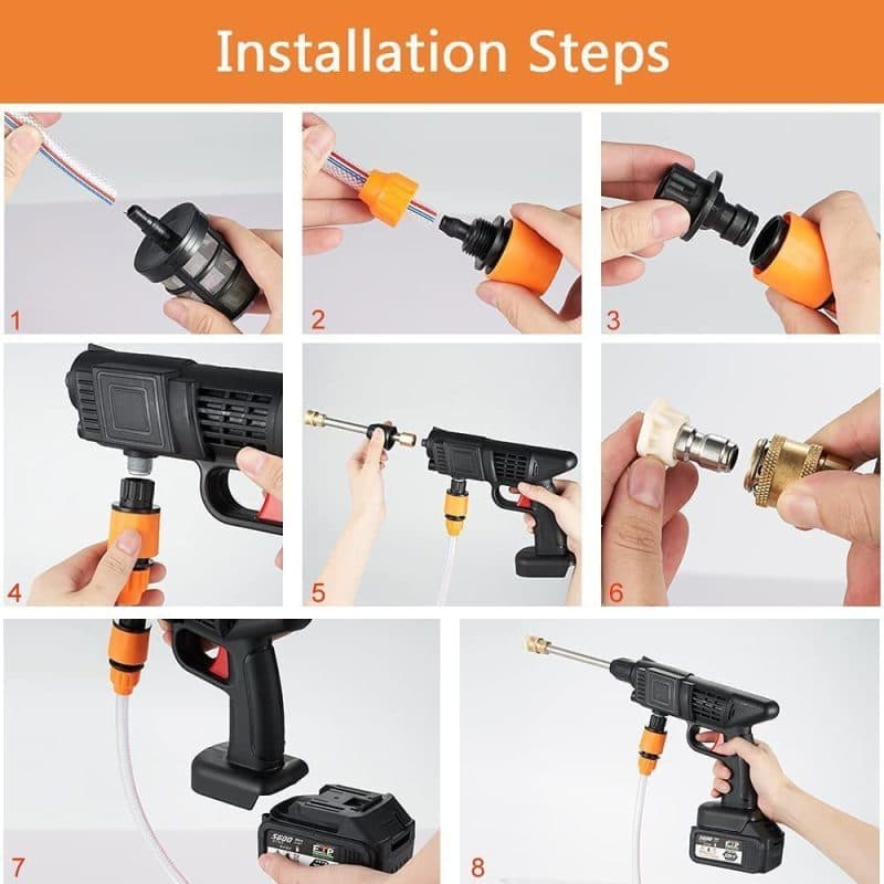 کارواش تک باتری شارژی مدل Cleaning Gun — تصویر ۷