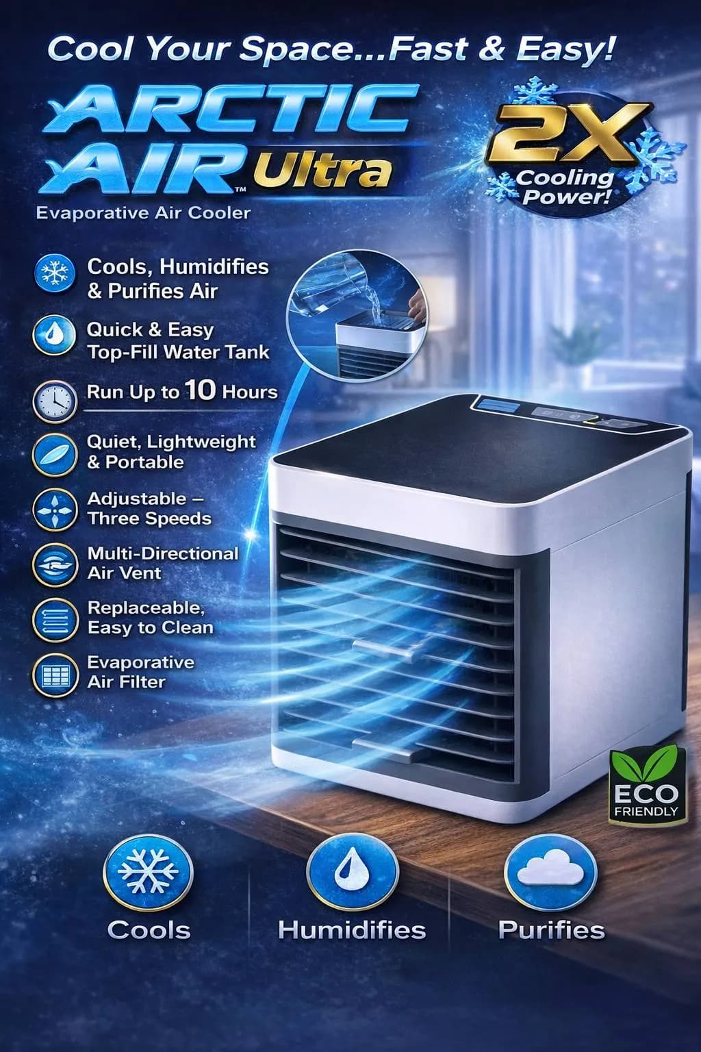 کولر آبی رومیزی Arctic Air Ultra