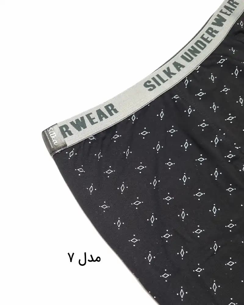 شورت مردانه نیم پا کش از رو طرح متنوع سیلکا — تصویر ۸