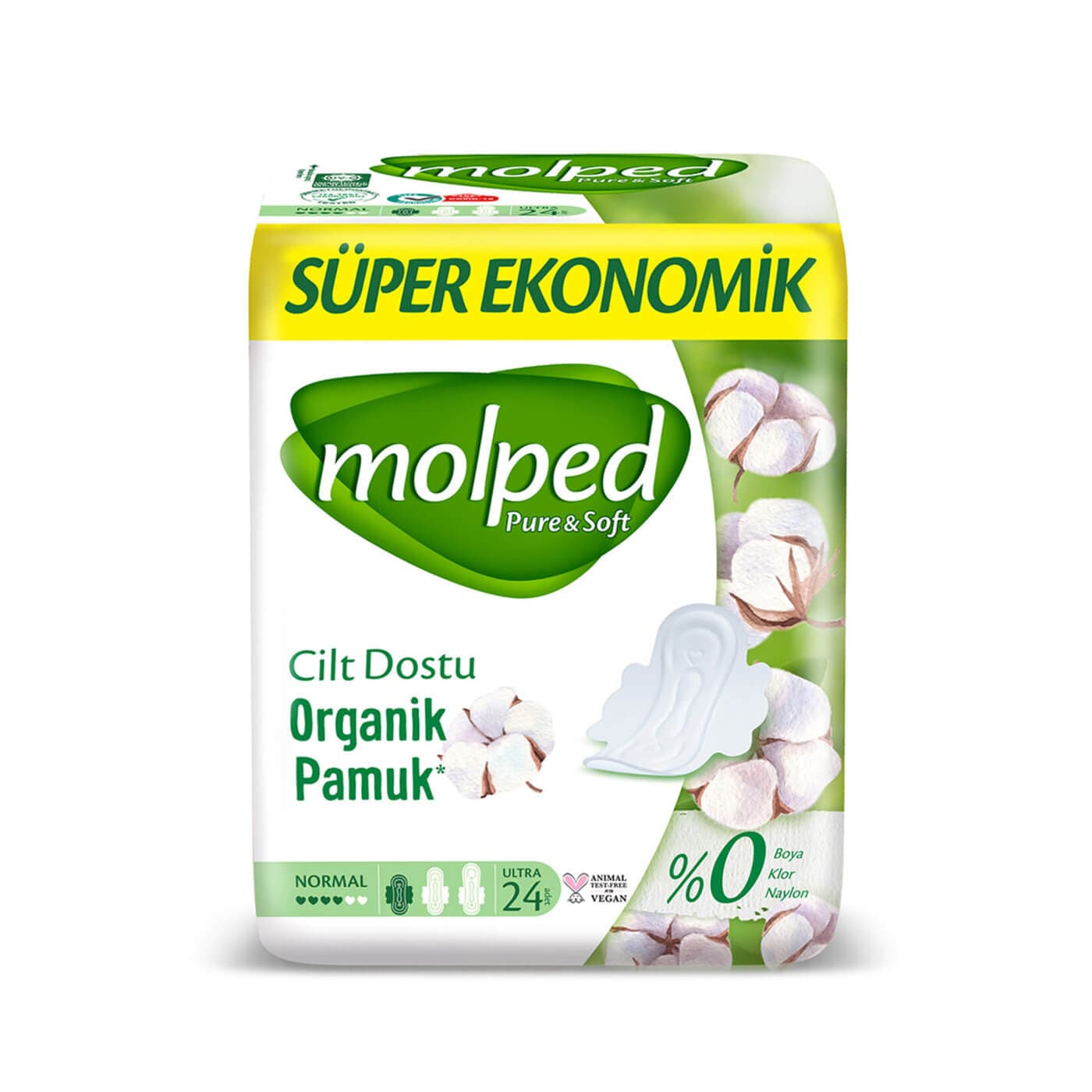 نوار بهداشتی مولپد Molped سایز نرمال بسته 24 عددی — تصویر ۱۱