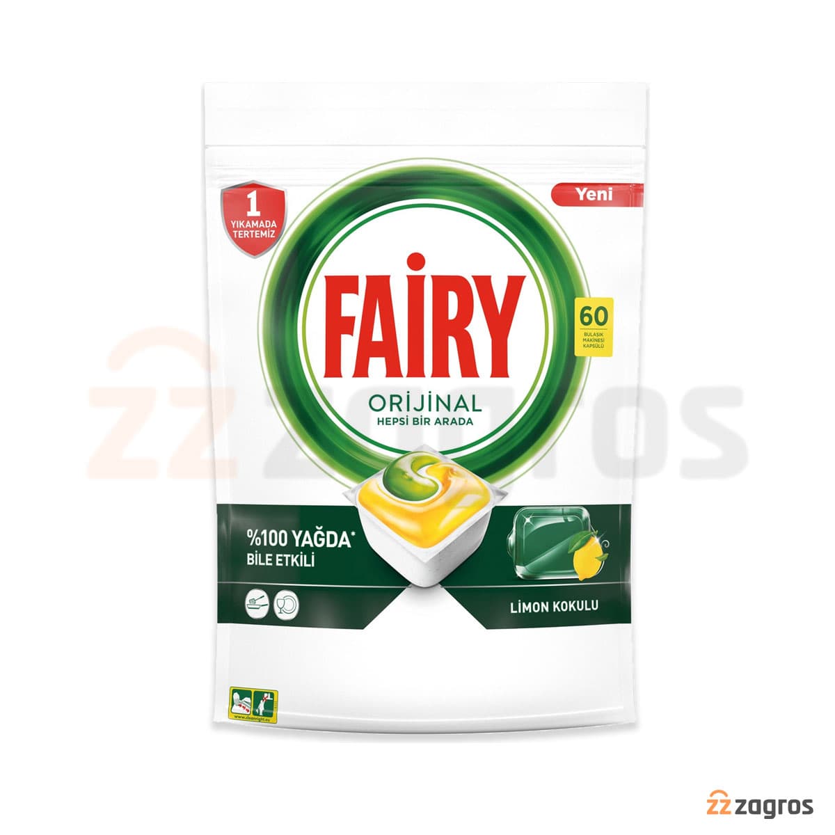 قرص ماشین ظرفشویی اورجینال Fairy فیری بسته 60 عددی با رایحه لیمویی — تصویر ۸