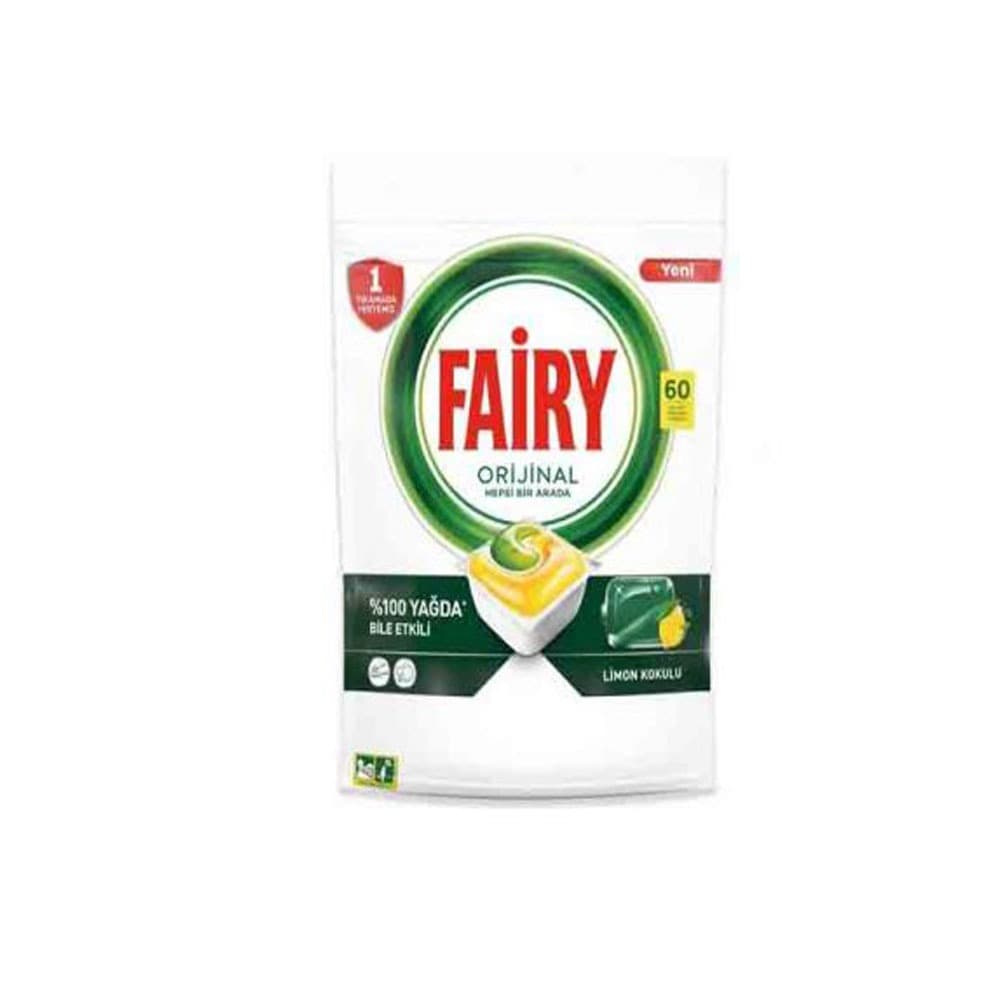 قرص ماشین ظرفشویی اورجینال Fairy فیری بسته 60 عددی با رایحه لیمویی — تصویر ۴