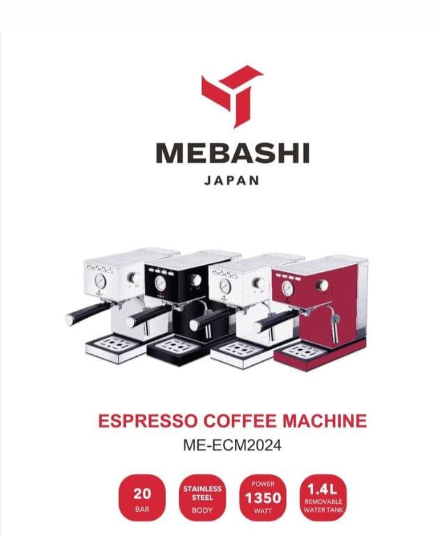 اسپرسو ساز مباشی مدل ECM2024 ظرفیت ۱.۵ لیتر با فیلتر آب