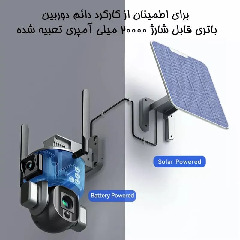 دوربین سولار دو لنز سیمکارتی مدل Y5 NiView موتورایز 20X — تصویر ۵