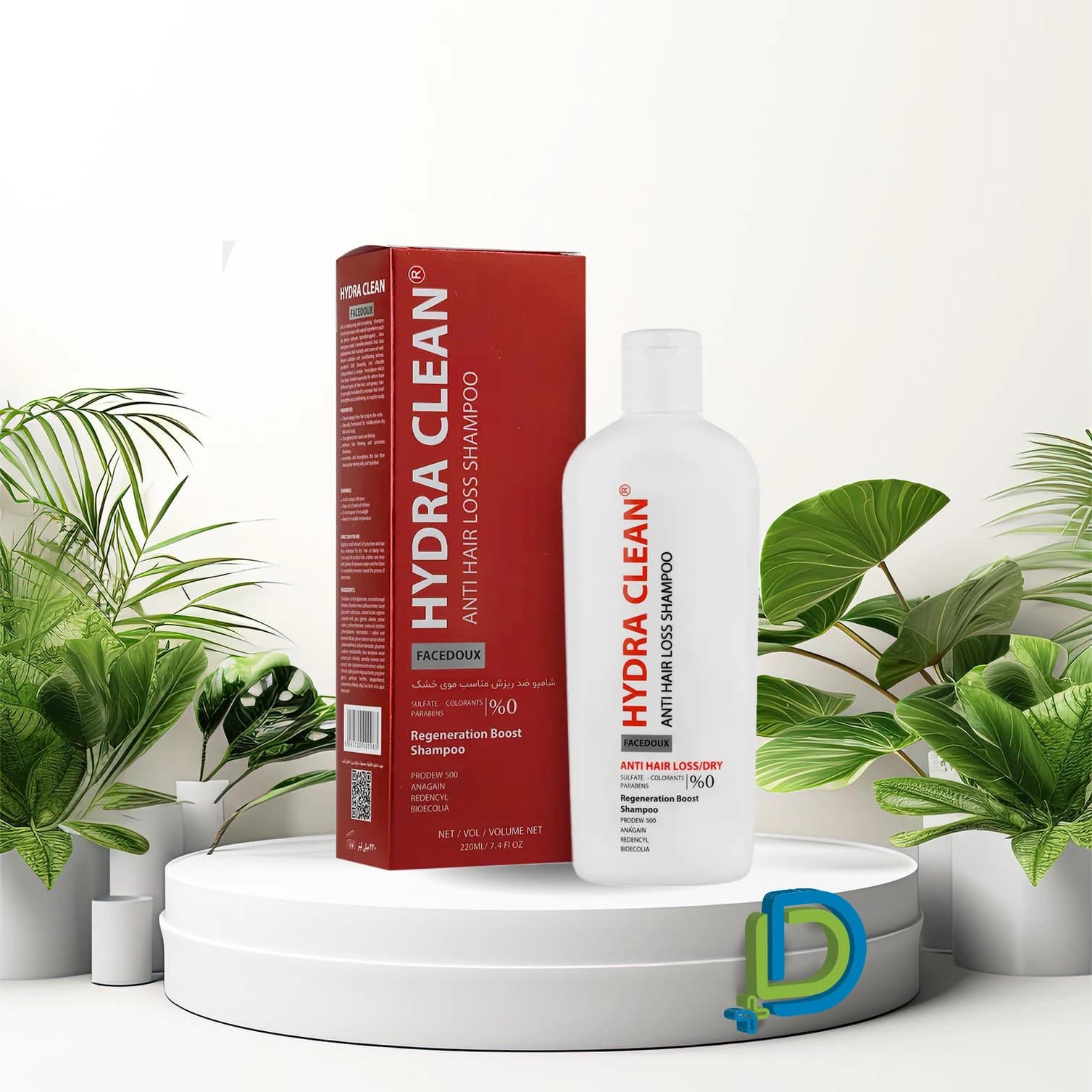 شامپو ضد ریزش فیس دوکس Anti Hair Loss مناسب موی خشک هیدراکلین 220 میلی لیتر — تصویر ۵
