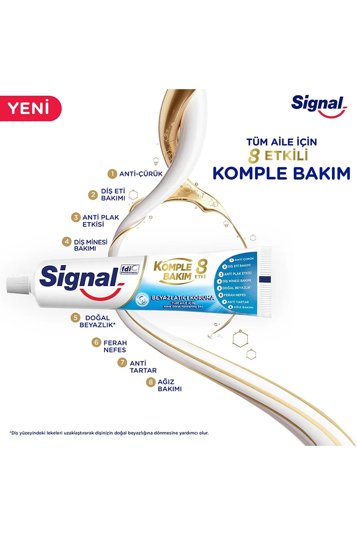خمیر دندان 8 کاره signal مدل Komple bakim حجم 75 میل اصل ترکیه — تصویر ۹