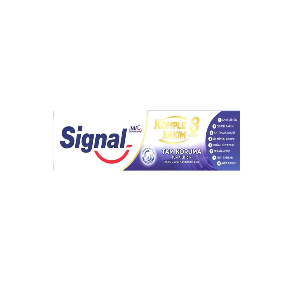 خمیر دندان 8 کاره signal مدل Komple bakim حجم 75 میل اصل ترکیه