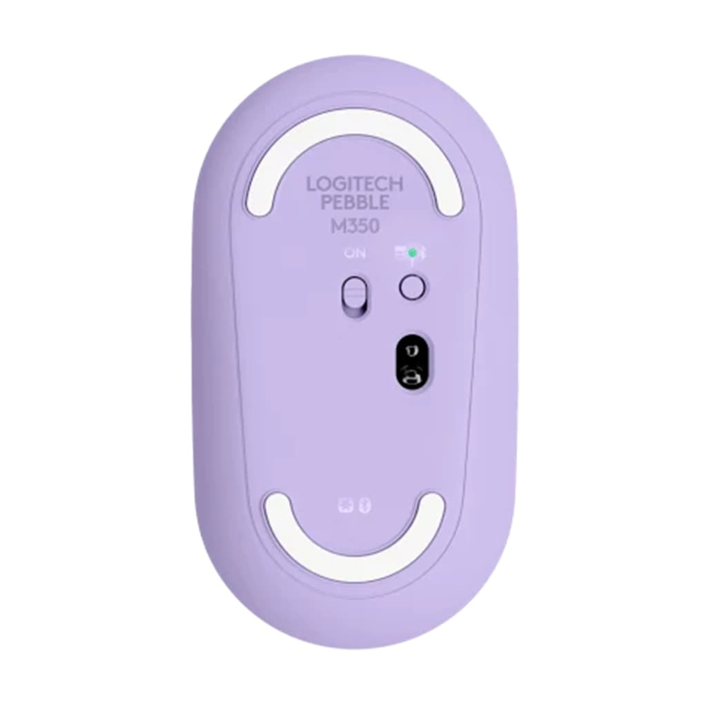 موس بی سیم لاجیتک مدل LOGITECH PEBBLE M350 SILENT رنگ بنفش — تصویر ۳