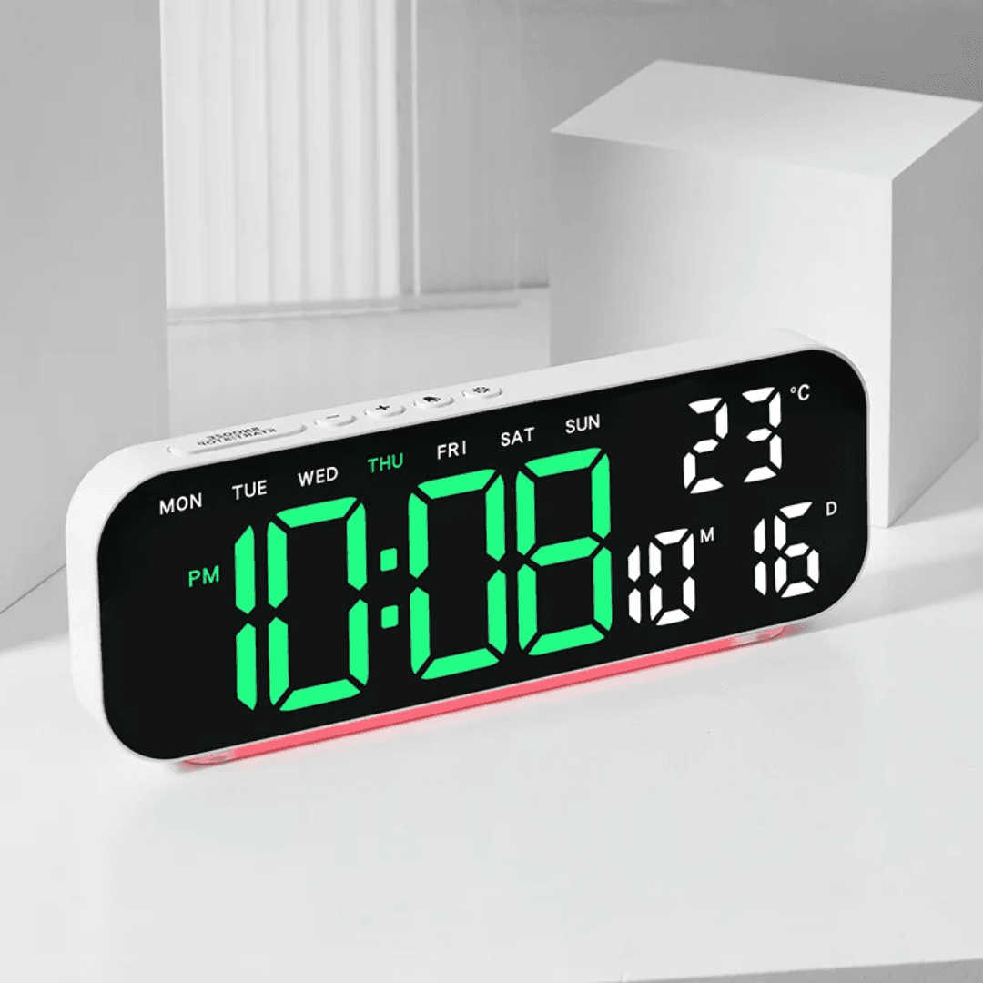 ساعت LED دیجیتالی رومیزی بک لایت دار مدل 95 با نمایشگر دما و تقویم — تصویر ۶