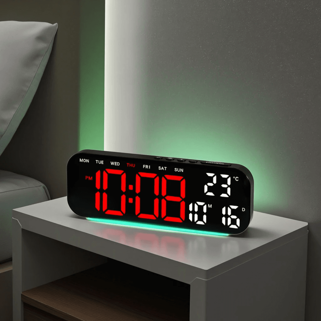 ساعت LED دیجیتالی رومیزی بک لایت دار مدل 95 با نمایشگر دما و تقویم — تصویر ۵