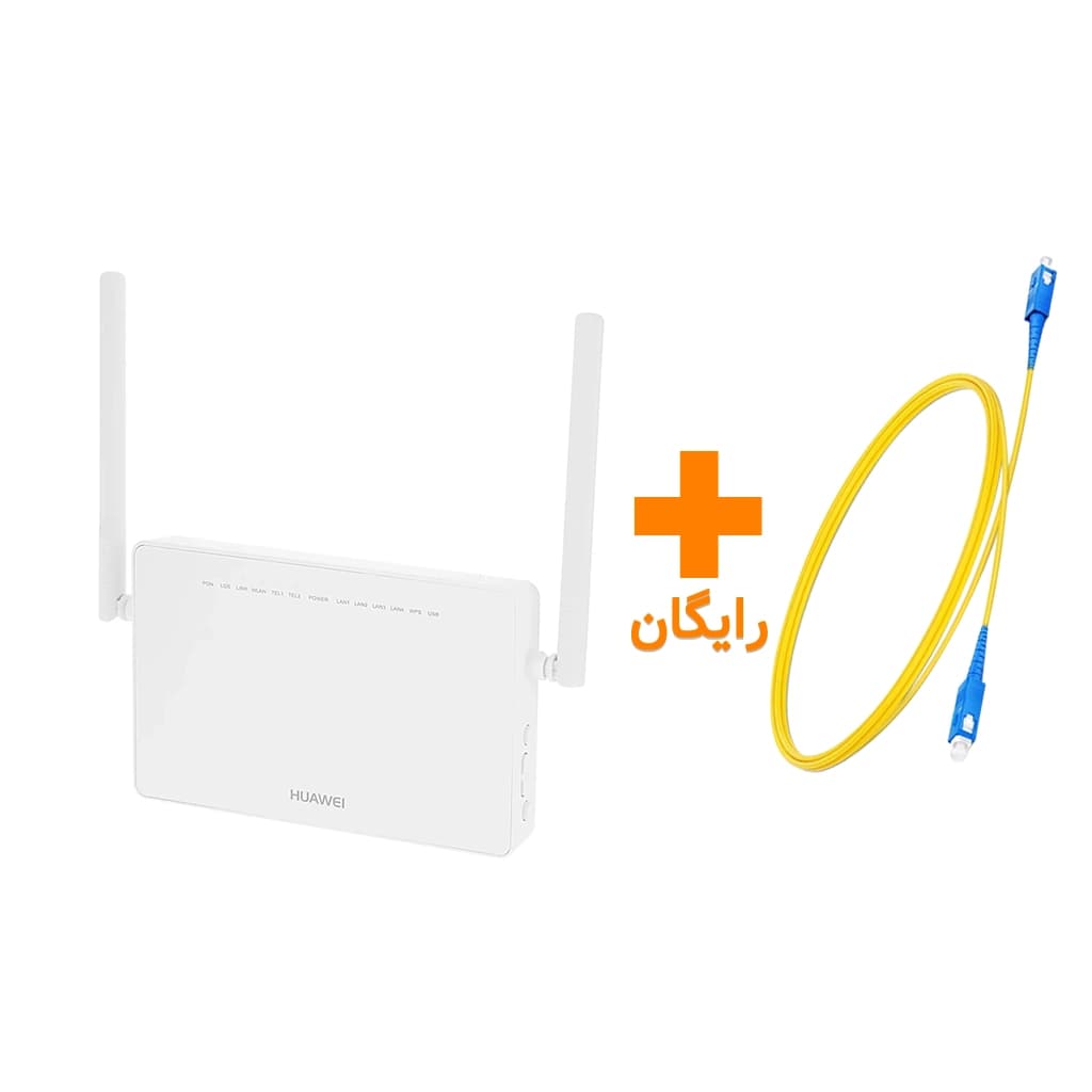 مودم روتر فیبر نوری هوآوی مدل HUAWEI ONT ECHOLIFE HG8245C استوک رنگ سفید به همراه کابل فیبر رایگان