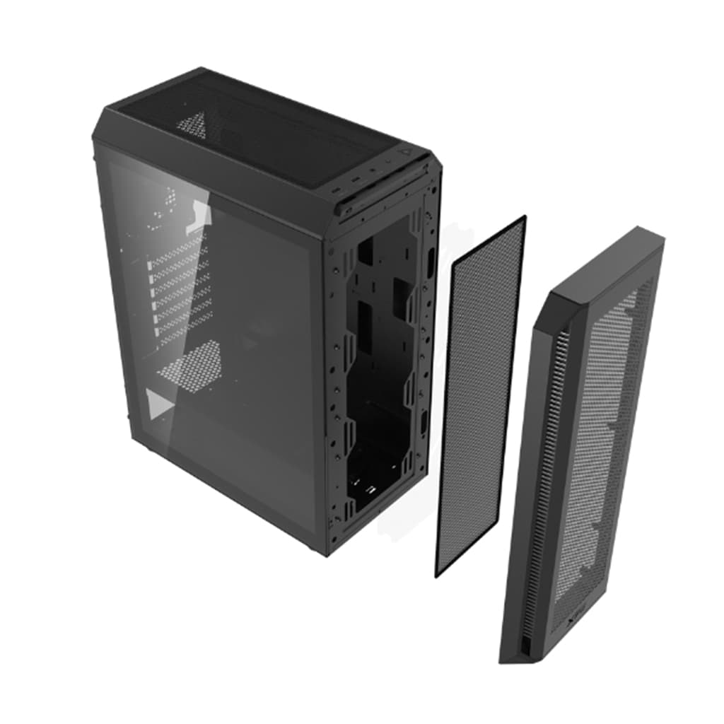 کیس کامپیوتر گیمینگ ای دیتا ایکس پی جی مدل ADATA XPG GAMING VALOR AIR PLUS MID-TOWER رنگ مشکی — تصویر ۸
