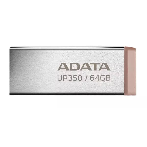 فلش مموری 64 گیگابایتی ای دیتا مدل ADATA UR350 64G USB3.2 رنگ نقره ای بژ