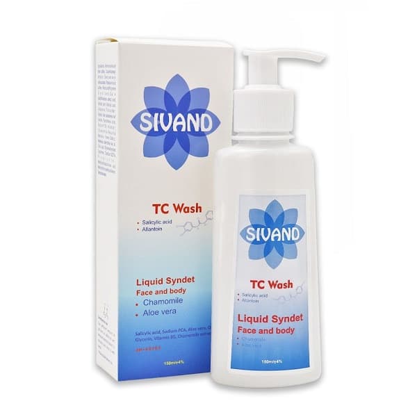 مایع شوینده صورت و بدن TC Wash سیوند حجم 150 میل | حاوی سالیسیلیک اسید و آزلاییک اسید | ضد جوش و کنترل چربی پوست — تصویر ۷