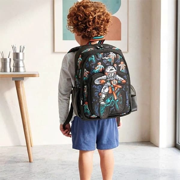 کوله پشتی پیش دبستانی پسرانه اسمیگل Smiggle طرح Motorcycle — تصویر ۵