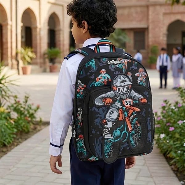 کوله پشتی پیش دبستانی پسرانه اسمیگل Smiggle طرح Motorcycle — تصویر ۸