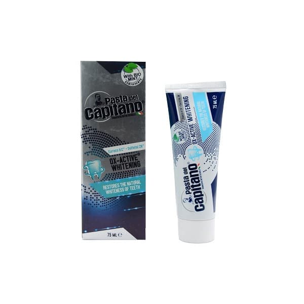 خمیردندان کاپیتانو Whitening OX Active حجم 75 میل مخصوص سفیدی و درخشندگی دندان