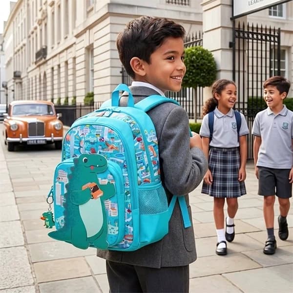 کوله پشتی پیش دبستانی پسرانه اسمیگل Smiggle طرح Dinosaur — تصویر ۳