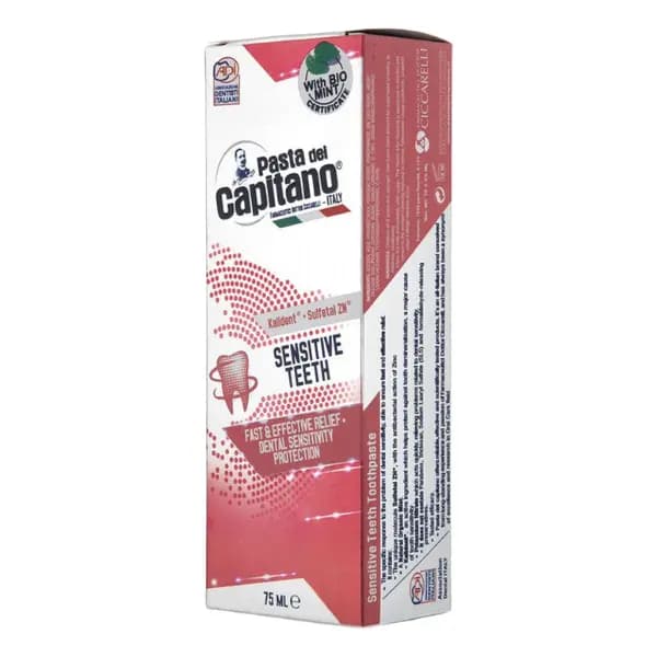 خمیردندان کاپیتانو SENSITIVE TEETH مخصوص دندان حساس حجم 75 میل با محافظت سریع و موثر — تصویر ۶