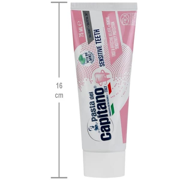 خمیردندان کاپیتانو SENSITIVE TEETH مخصوص دندان حساس حجم 75 میل با محافظت سریع و موثر — تصویر ۳