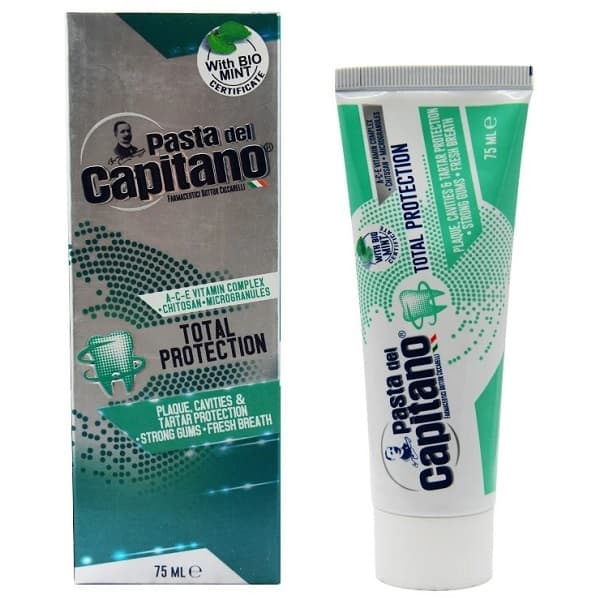 خمیر دندان کاپیتانو Total Protection حجم 75 میل | محافظت کامل، جلوگیری از پوسیدگی و تنفس تازه