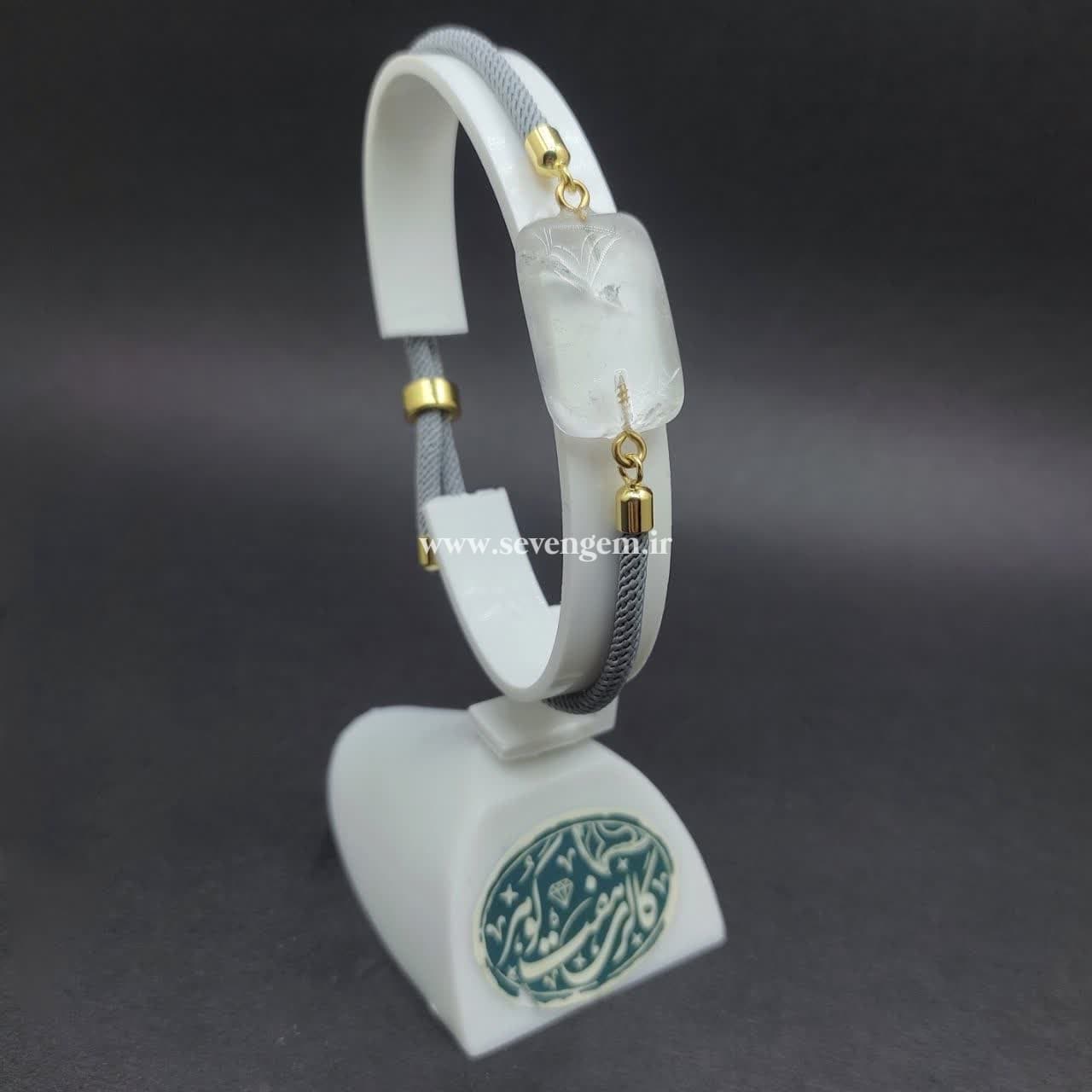 دستبند زنانه سنگ کریستال کوارتز برزیلی (کدB570) — تصویر ۲