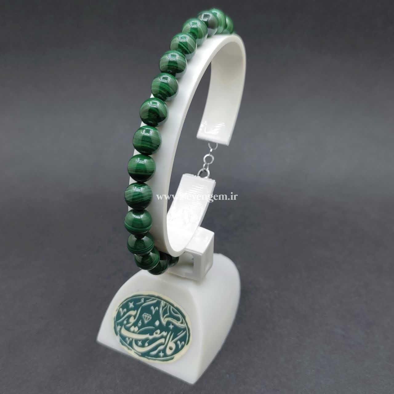دستبند سنگ مالاکیت کنگو (کدB526) — تصویر ۶
