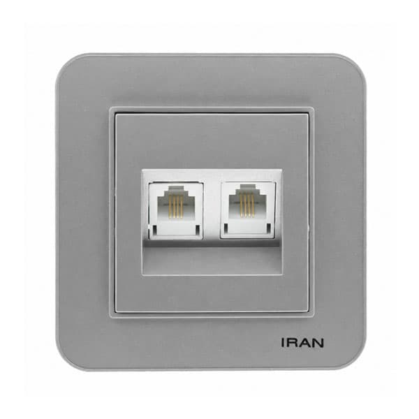 پریز تلفن دوقلو ایران الکتریک مدل ارس رنگی — تصویر ۹