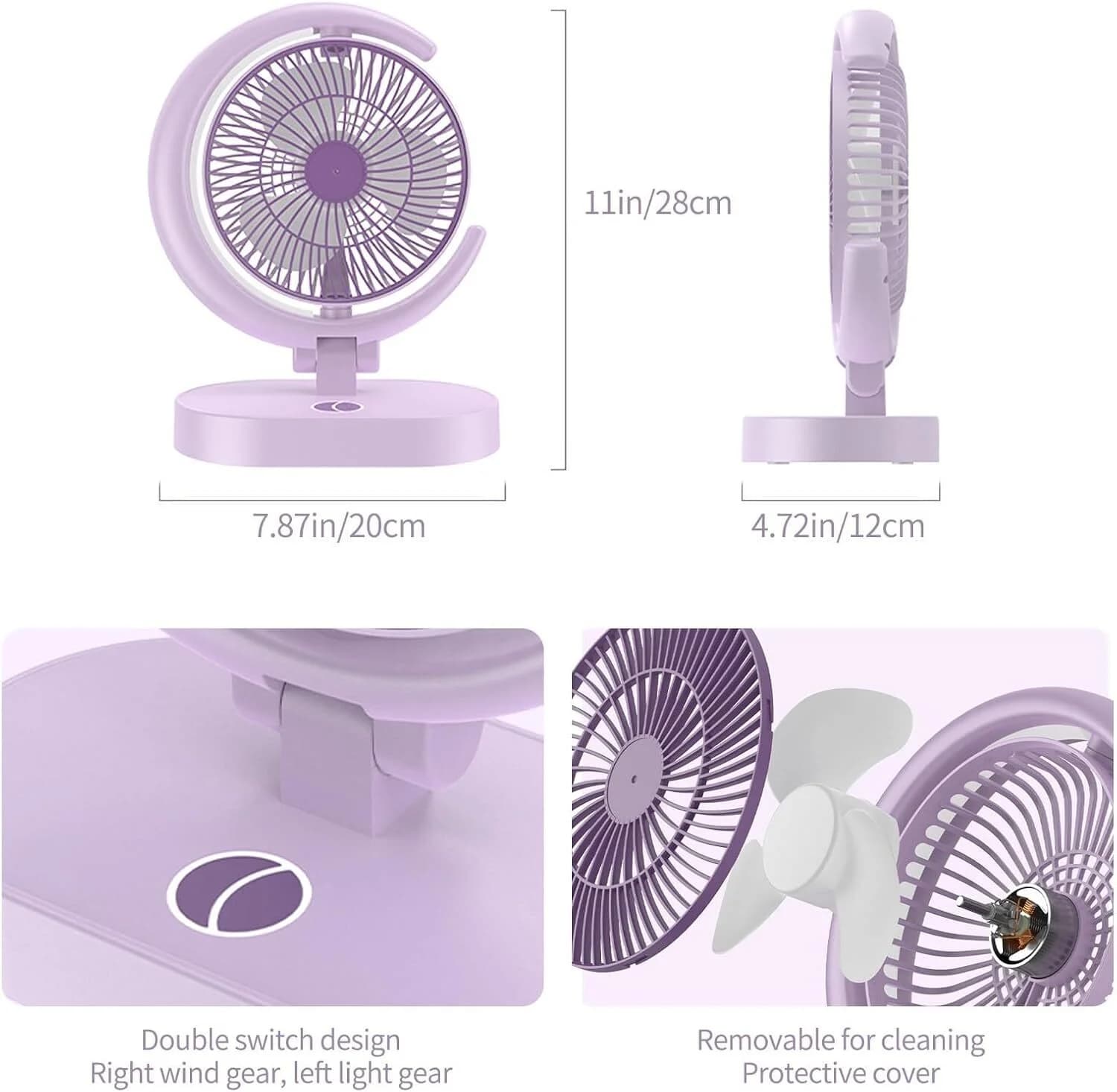 پنکه شارژی مدل Desktop fan P10 کد 80516 — تصویر ۹