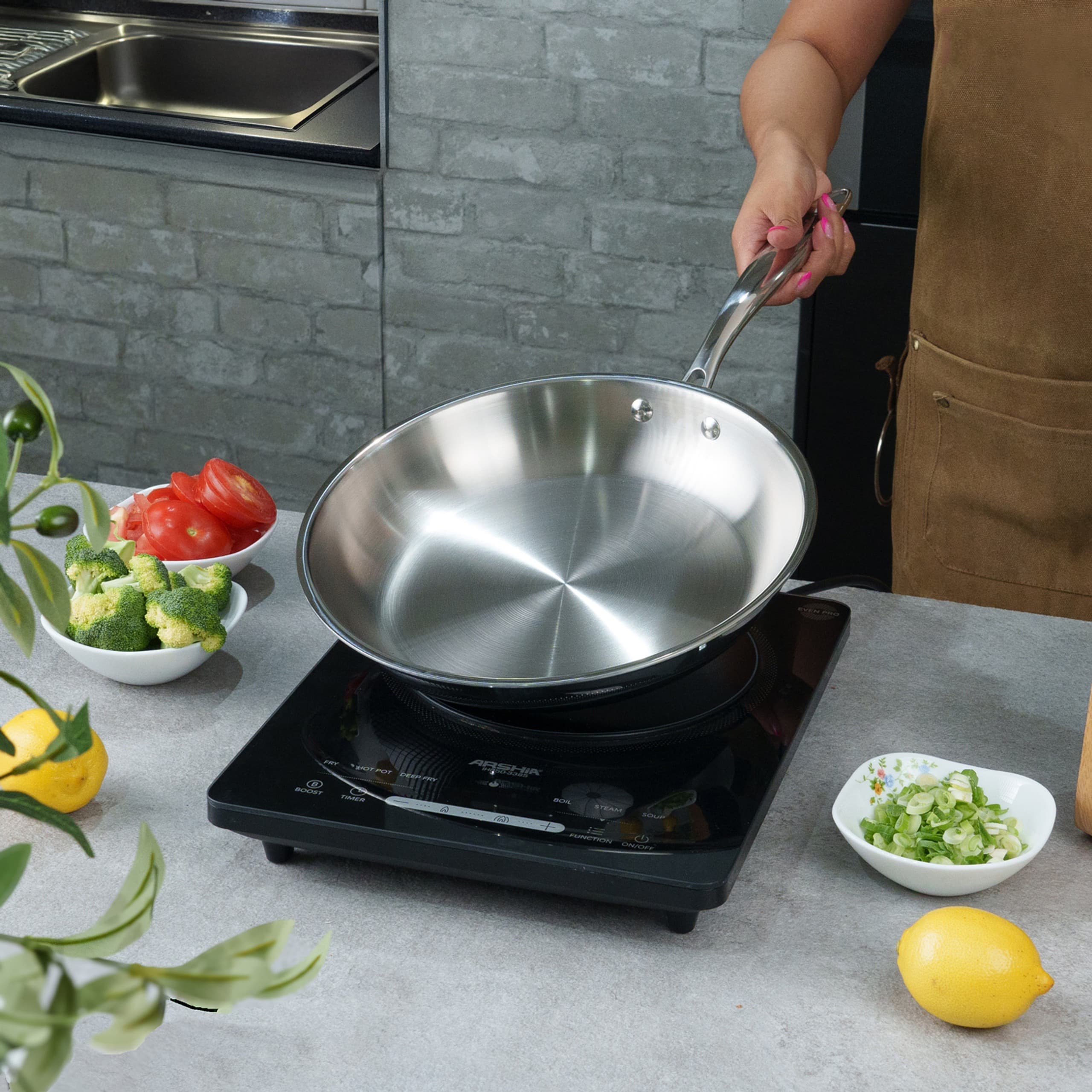 تابه استیل عرشیا مدل Basic Stainless Steel Frypan — تصویر ۱۲
