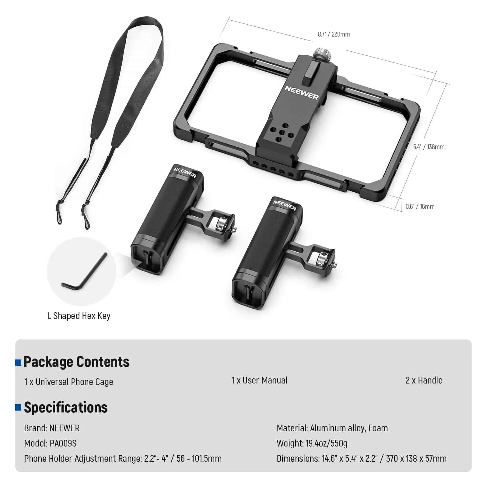 کیج موبایل نیور NEEWER PA009S Smartphone Video Rig — تصویر ۱۲
