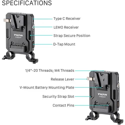 پلیت باتری تیلتا Tilta Mini PD V-Mount Battery Plate — تصویر ۷