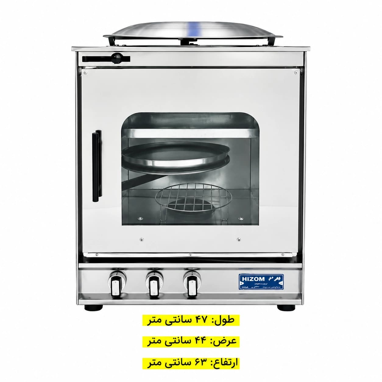 تنور گازی هیزم مدل سه شعله ساج دار درب پنجره ای — تصویر ۱۱