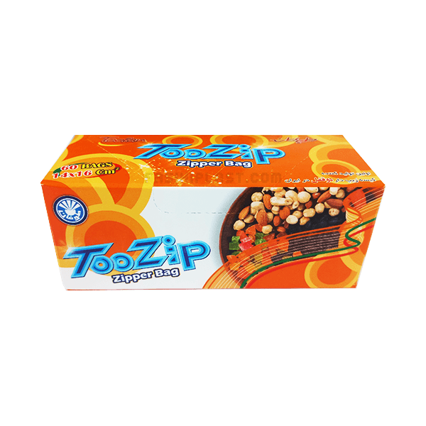 کیسه زیپ دار دوقفل TooZip سایز 14 در 16 بسته 60 عددی