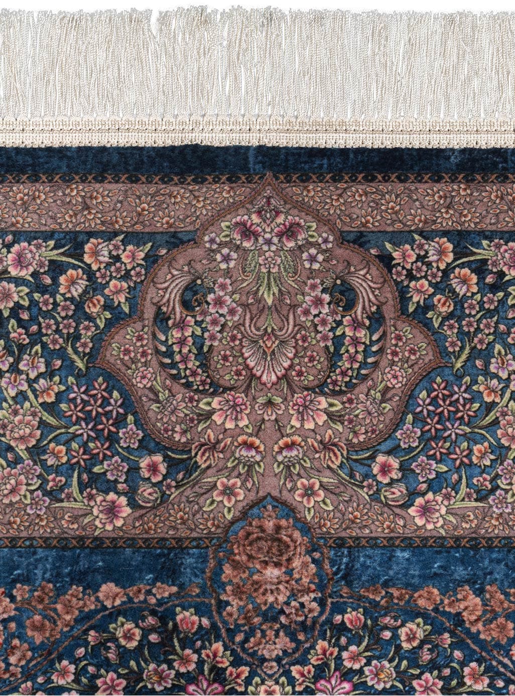 فرش کلاریس ساتین رنگ آبی 1200 شانه کد 2555037040 — تصویر ۶