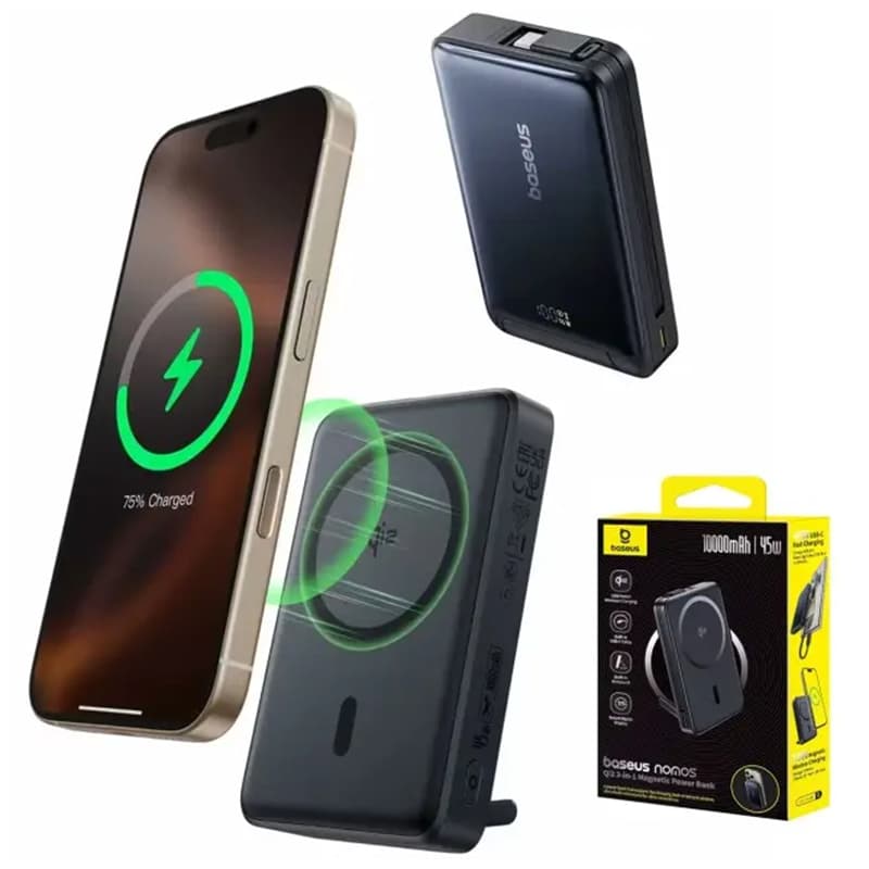 پاور بانک 45 وات باسئوس مدل Nomos ظرفیت 10000 میلی آمپر P10078800123 — تصویر ۷