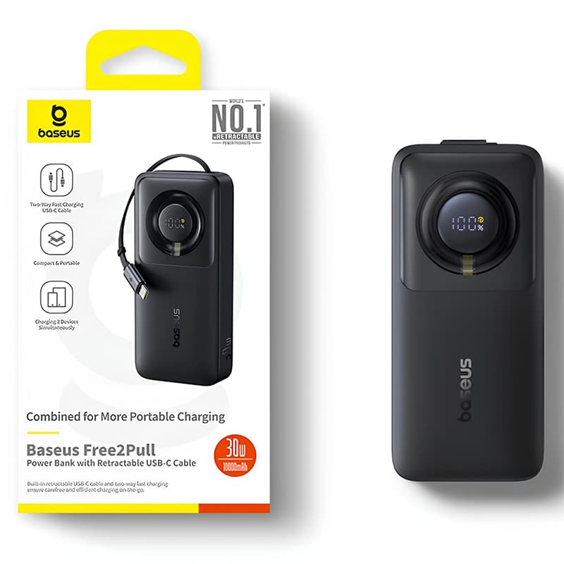 پاوربانک 30 وات باسئوس مدل Baseus Free2Pull ظرفیت 10000میلی‌ آمپر P10073701123 — تصویر ۱۱