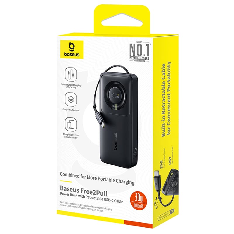 پاوربانک 30 وات باسئوس مدل Baseus Free2Pull ظرفیت 10000میلی‌ آمپر P10073701123 — تصویر ۷