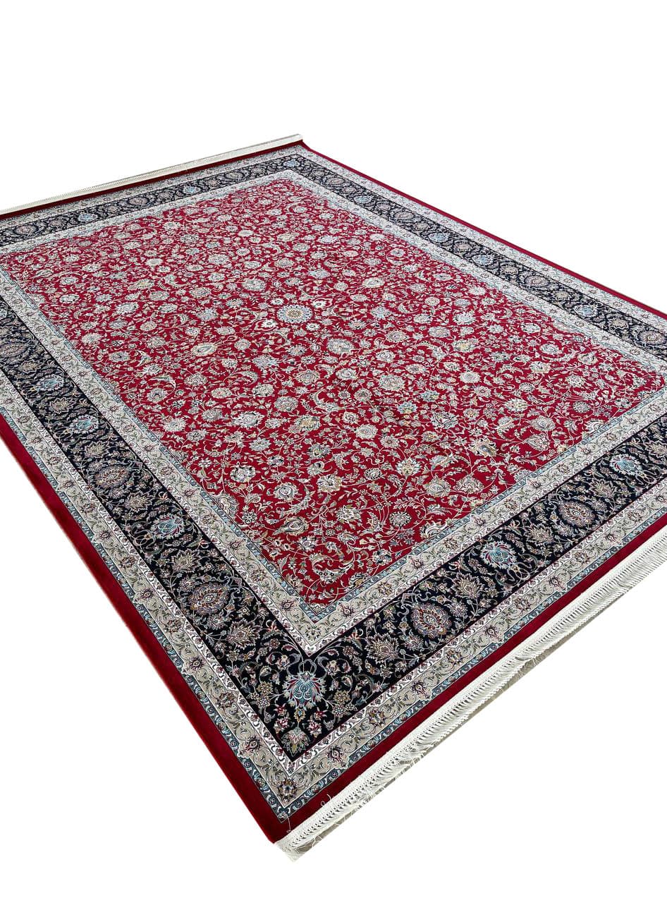 فرش افشان کاشان 1200 شانه غیر برجسته کد 4103 — تصویر ۲