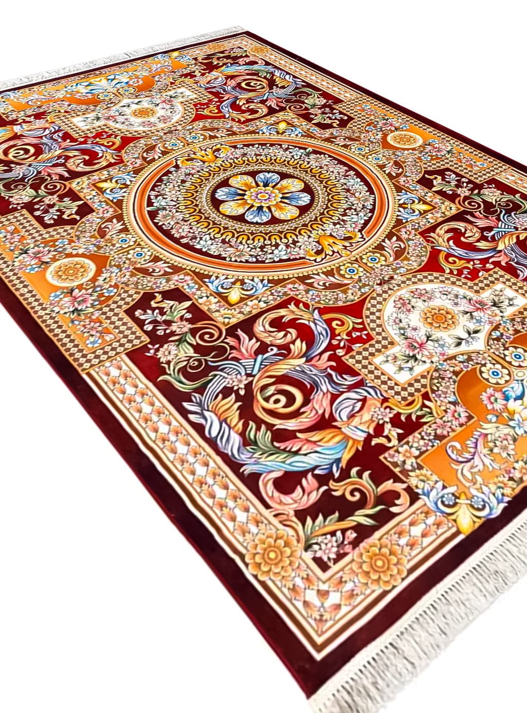فرش طرح نگین رنگ قرمز 1200 شانه کد 2555020034
