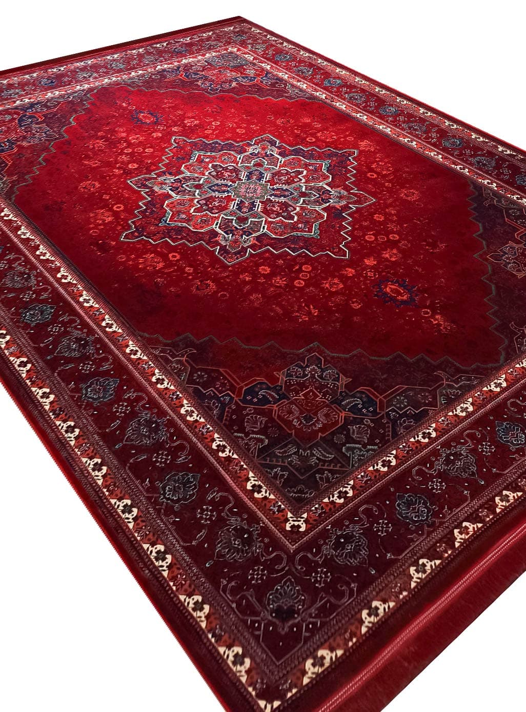 گبه ماشینی طرح هریس رنگ لاکی گل برجسته 1200 شانه کد 8016 — تصویر ۲