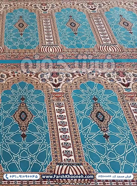 فرش سجاده ای طرح محرابی رنگ آبی 700 شانه کد 1086 — تصویر ۶