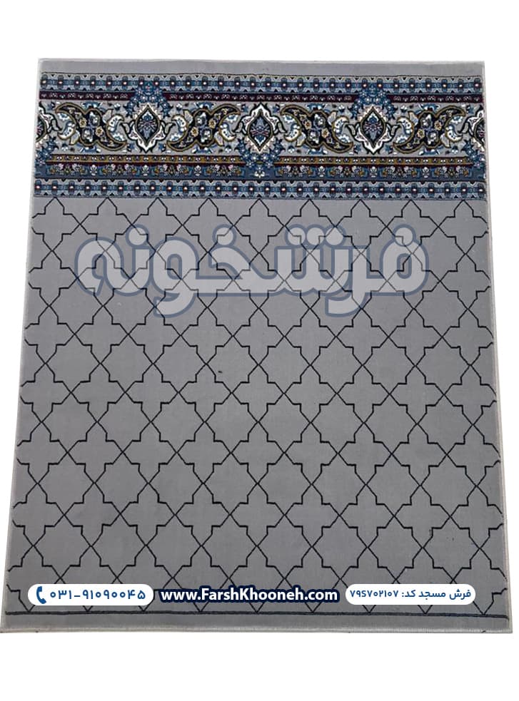 فرش تشریفات سجاده ای طرح شمسه رنگ فیلی کد 702107
